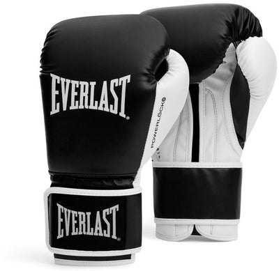 Everlast Powerlock und Trainings-(Kick-)Boxhandschuhe mit Klettverschluss, schwarz und weiß, 16 oz