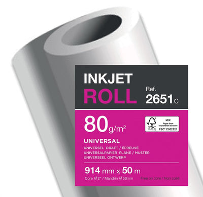 Clairefontaine Plotterpapier ft 914 mm x 50 m, 80 g 2 Stück