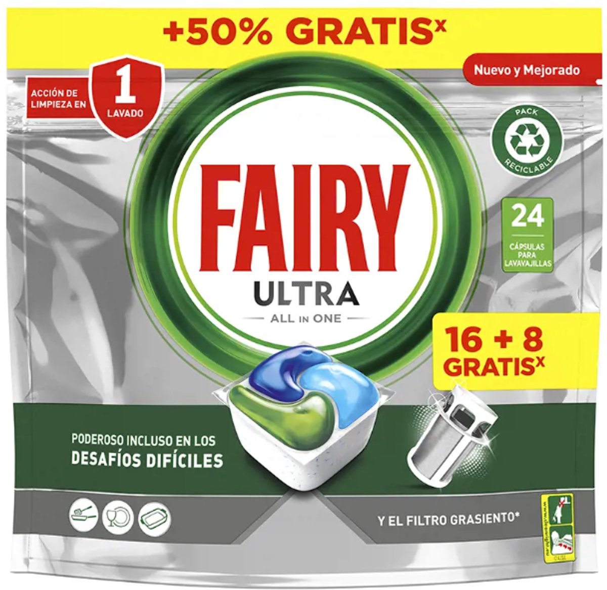 Fairy Spülmaschinenpastillen All-in-1 Platinum Fresh (24 Einheiten)