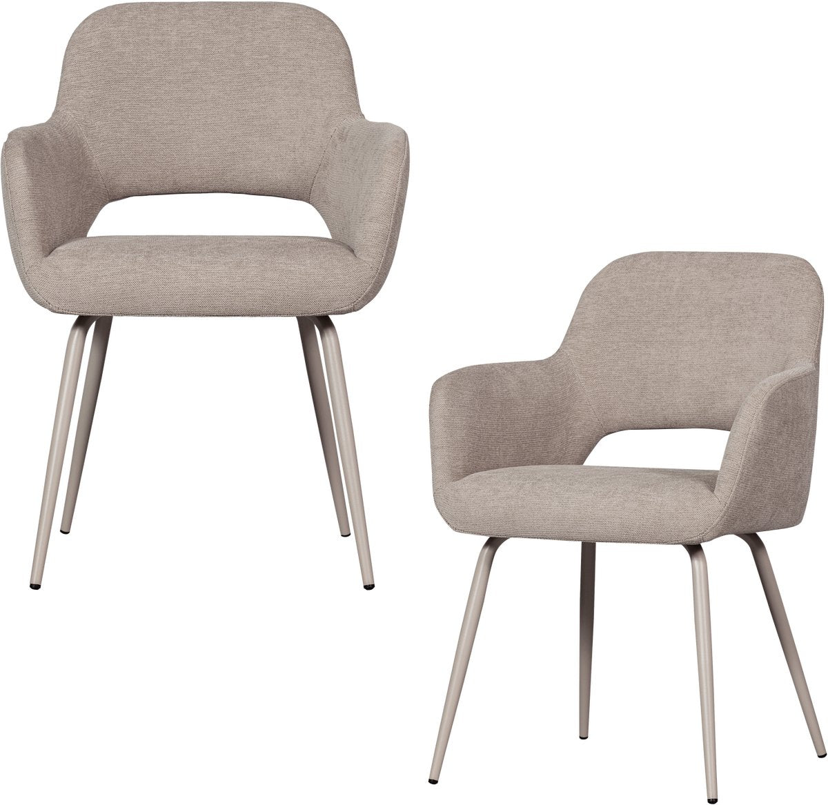 Woood Jenny Esszimmerstühle – Polyester – Natur – 2er-Set