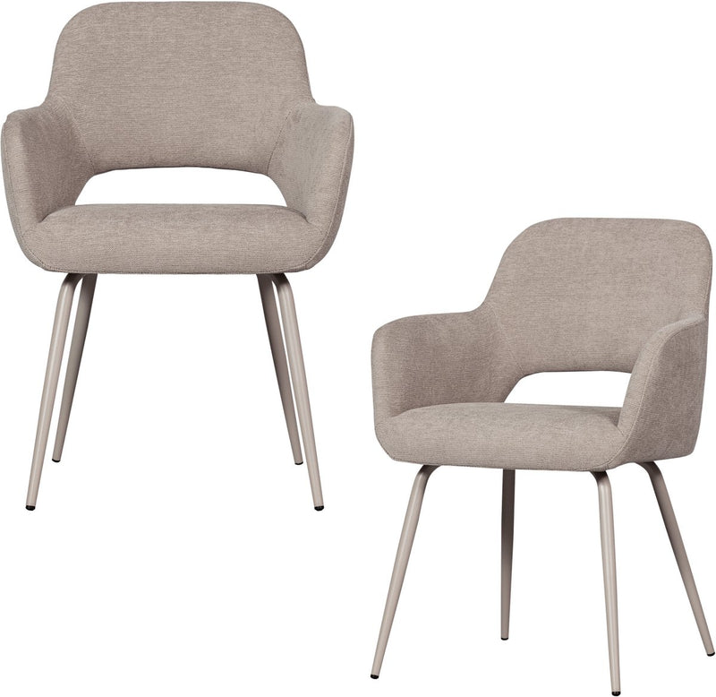 Woood Jenny Esszimmerstühle – Polyester – Natur – 2er-Set