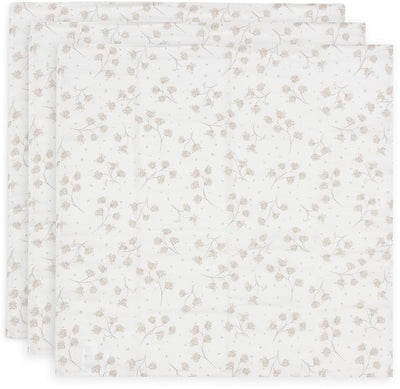 Jollein hydrophiles Tuch klein – 70 x 70 cm – Blattträume – 3 Stück