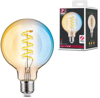 Paulmann Filament 230 V Smart Home Zigbee 3.0 LED Globe G95 E27 600LM 7,5W Tunable White Dimmbar Gold