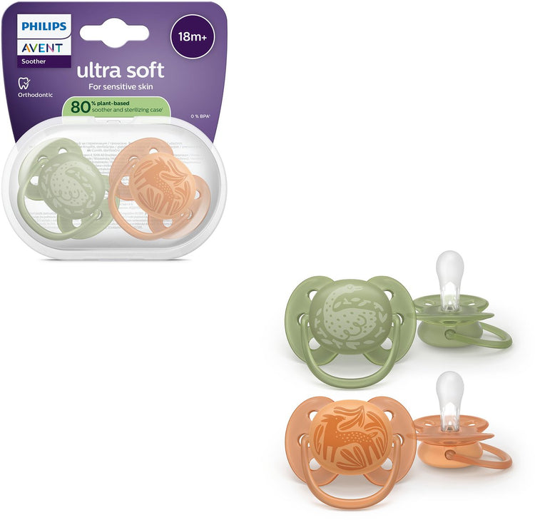 Philips Avent Ultra Soft – superweicher Silikonschnuller (ab 18 Monaten) – für empfindliche Haut – 2 Stück – scf093 06