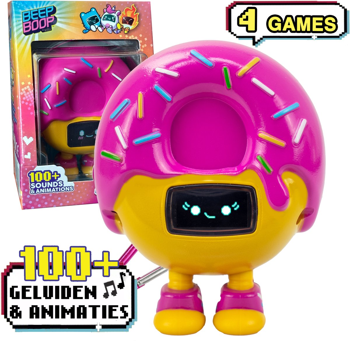 Eolo Beep Boop Mochi – Ihr virtuelles Haustier mit Emotionen, 4 Spielen und über 100 Soundanimationen – Pflege und Spielen – interaktives Spielzeug