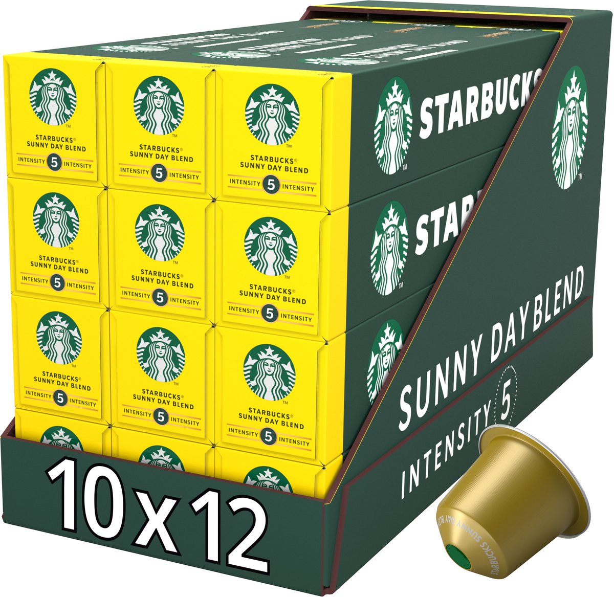 Starbucks by Nespresso Kapseln Sunny Day Blend – 10 Kaffeetassen x 12 Schachteln