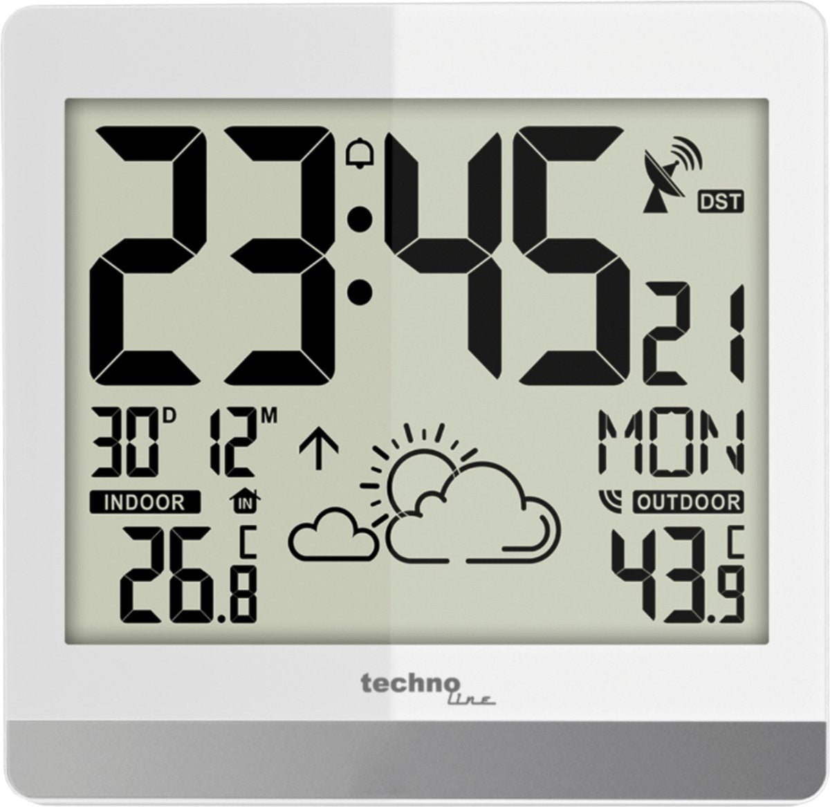 Technoline Wetterstation – ws 8119 – 189 x 200 x 29 mm – silber – mit 1 Außensensor 30 m – tl-ws8119