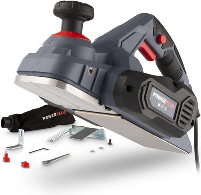 Powerplus powe80030 Hobel – 900 W – Seitenführung – Hobeltiefenverstellung – Fangsack – inkl. 2 Messer