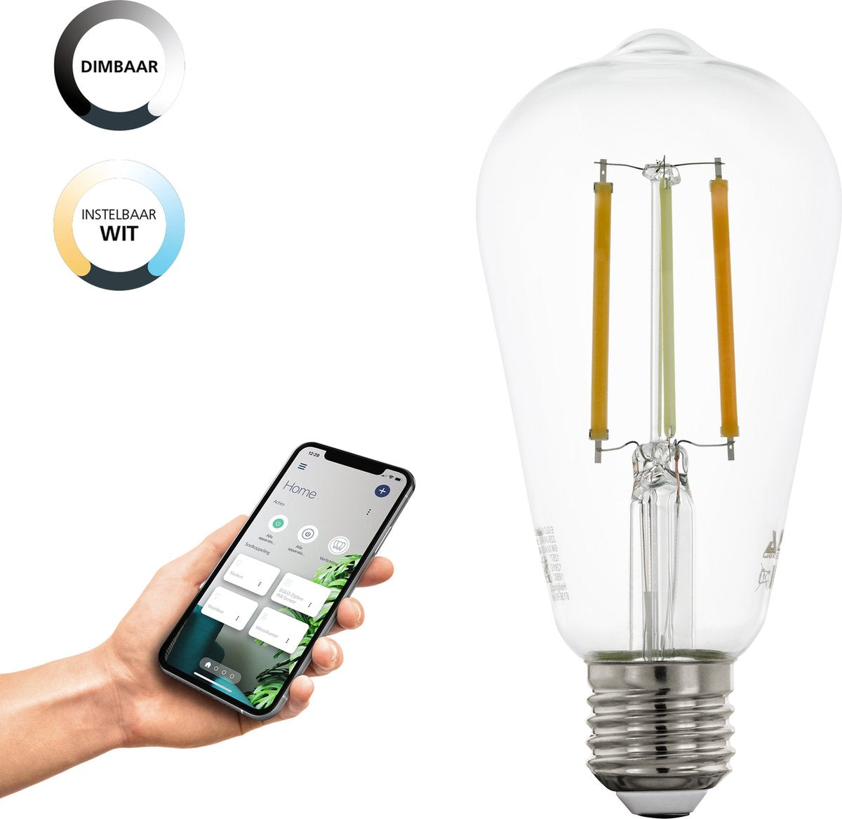 Eglo connect.z smarte LED-Lampe – E27 – ø 6,4 cm – einstellbares weißes Licht – dimmbar – Zigbee