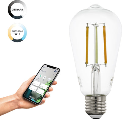 Eglo connect.z smarte LED-Lampe – E27 – ø 6,4 cm – einstellbares weißes Licht – dimmbar – Zigbee