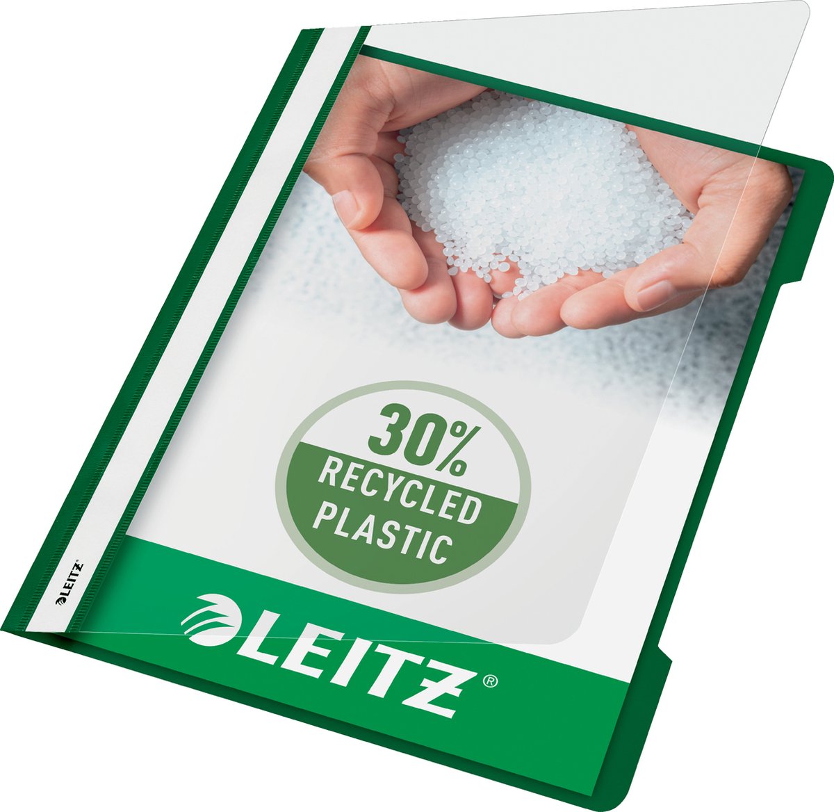 Leitz Quick-Fix A4 – 30 % recycelter Pre-Consumer-Kunststoff – 25 Stück – grün