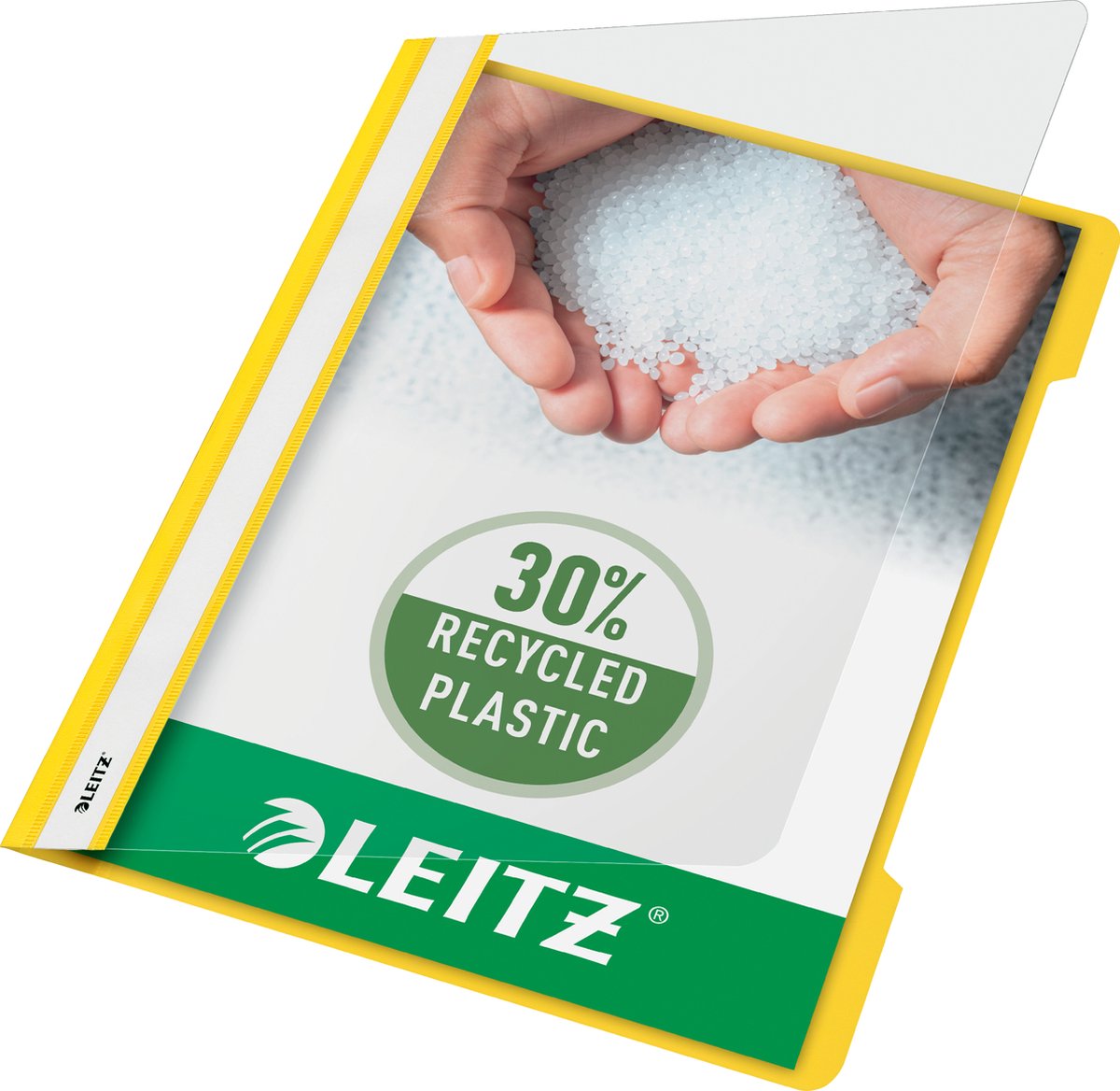 Leitz Schnellfixierer A4 – 30 % recycelter Pre-Consumer-Kunststoff – 25 Stück – Gelb