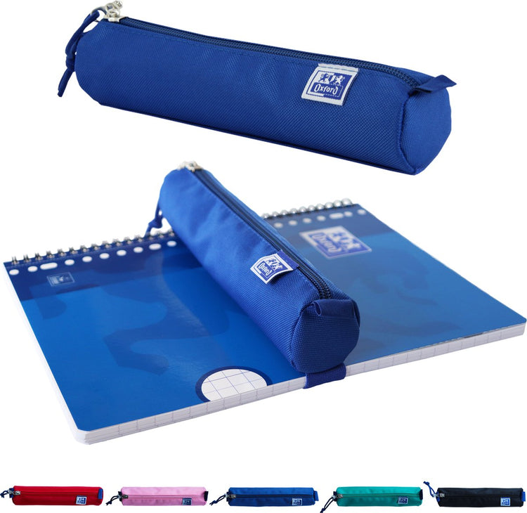 Oxford-Federmäppchen – blau mit Gummizug – rundes Federmäppchen 22 cm – Federmäppchen für Jungen – Federmäppchen für Mädchen