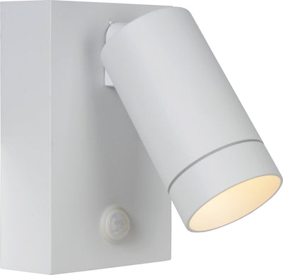Lucide Taylor – Wall Spot Wandleuchte drinnen und draußen – 1xGU10 – IP54 – Bewegungssensor – Weiß