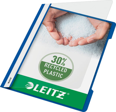 Leitz Schnellfixierer A4 – 30 % recycelter Pre-Consumer-Kunststoff – 25 Stück – blau