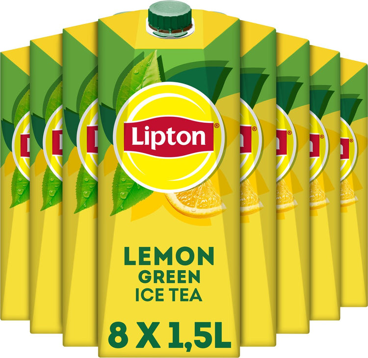 Lipton Eistee Green Pak – Zitrone – kalorienarm – 8 x 1500 ml – Vorteilspack