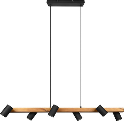 Trio Marley - Hängelampe - Schwarz matt - exkl. 6x gu10 4,9w - Deckenmontage - höhenverstellbar
