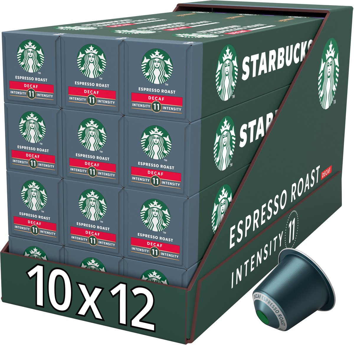 Starbucks by Nespresso Kapseln Espresso Roast Decaf – 10 Kaffeetassen x 12 Boxen