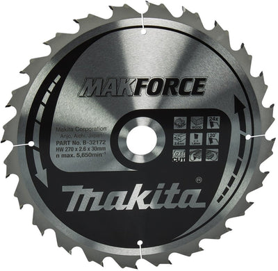 Makita Zubehör Kreissägeblatt Holz | Makforce 270x30x2,6 24t 20g - b-32172 - b-32172