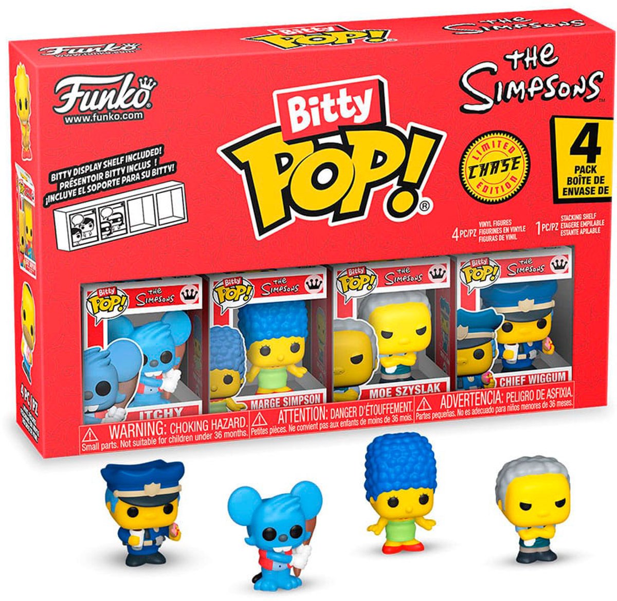 Funko Bitty Pop! - Die Simpsons - Juckende Marg Simpson müde Szyslak zufällige Verfolgungsjagd