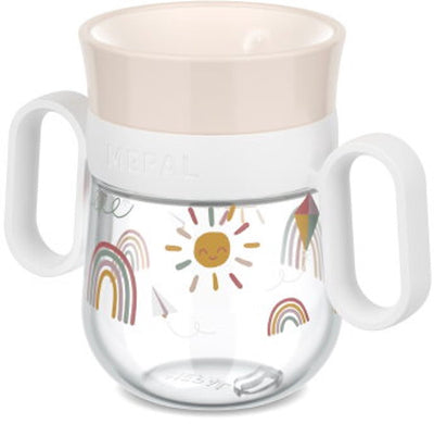 Mepal mio 360° Trinkbecher – 200 ml – gut zu halten – Kindergeschirr – Sunshine Rainbow
