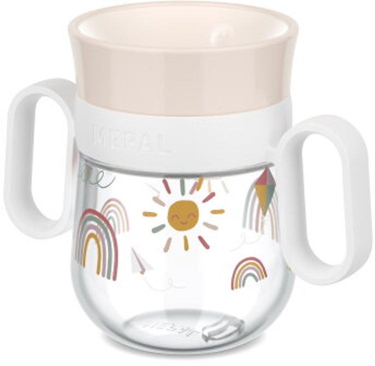Mepal mio 360° Trinkbecher – 200 ml – gut zu halten – Kindergeschirr – Sunshine Rainbow