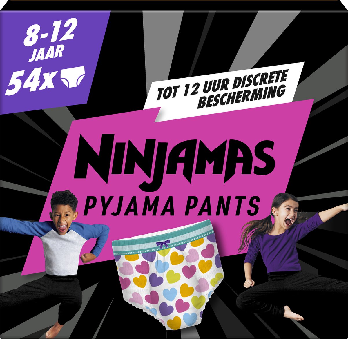 Ninjamas Pyjamahose Mädchen – 54 Pyjamahosen – 8–12 Jahre – Monatsbox