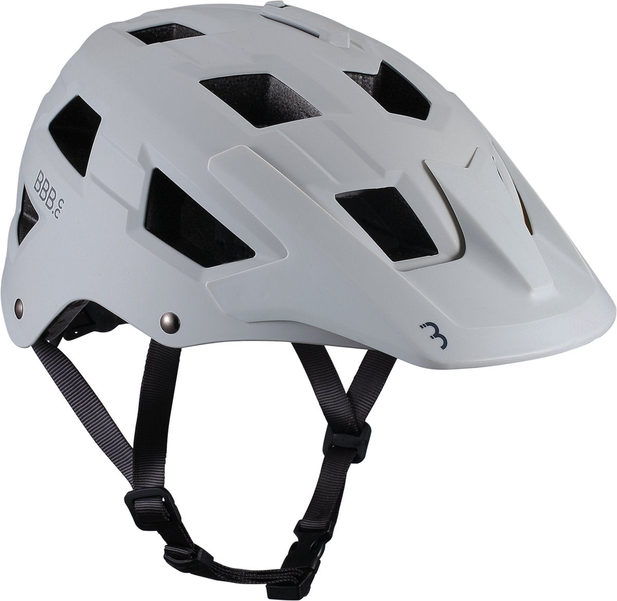 BBB Fahrrad-MTB-Helm Nanga – mit Halterung für Kamera oder Beleuchtung – waschbare Polsterung – Fahrradhelm Erwachsene: Männer Frauen – mattgrau weiß – M – BHE-54