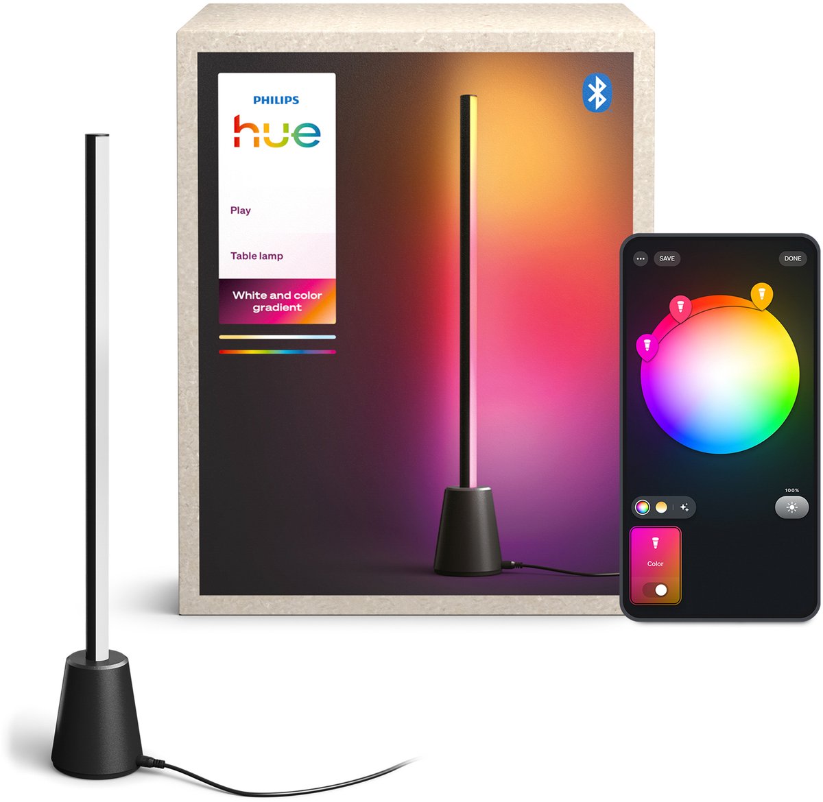 Philips Hue Play LED-Tischleuchte – Unterhaltung – einstellbares weißes und farbiges Licht – 60 cm – intelligente Beleuchtung