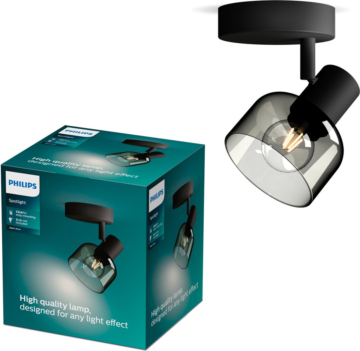 Philips LED Philips Sleet Spot – Wandspot – mit Rauchglas – kleine Fassung E14