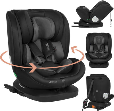 Lionelo Bastiaan 4in1 – Autositz Isofix 360° drehbar – von der Geburt bis 12 Jahre (40–150 cm Gruppe 0 1 2 3) – RWF FWF – Memory-Schaum – Seitenschutz – voll verstellbar – bequemer breiter Sitz – i-Size-Autositz