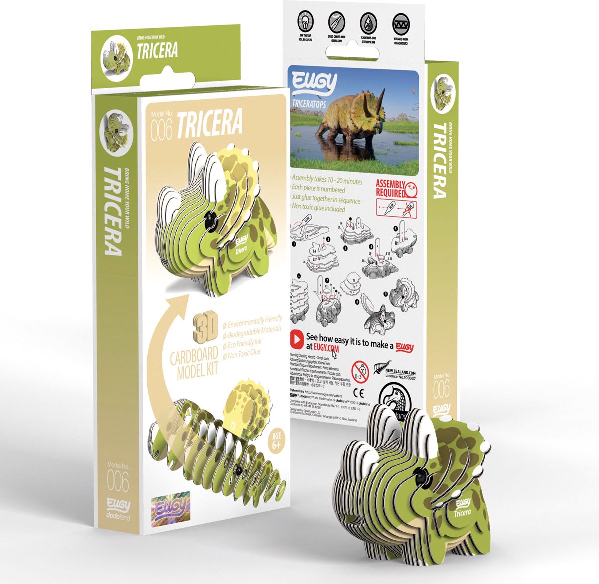 Eugy 3D-Puzzle – Triceratops – Vorgeschichte – nachhaltig – alle sammeln – 6 Jahre