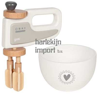Goki Holzhandmixer mit Schüssel, 2LDG.