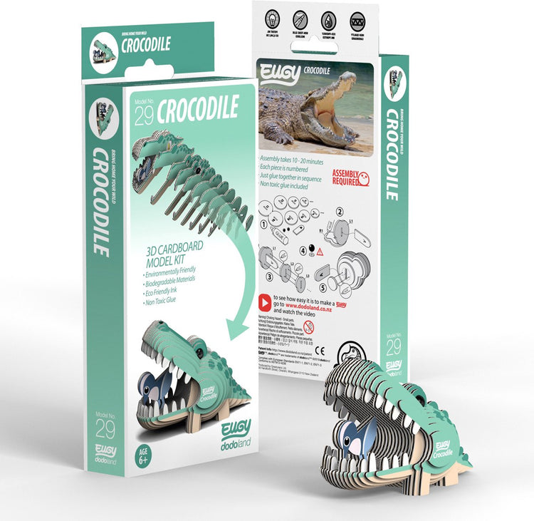 Eugy 3D-Puzzle – Krokodil – Wildtiere – nachhaltig – alle sammeln – 6 Jahre