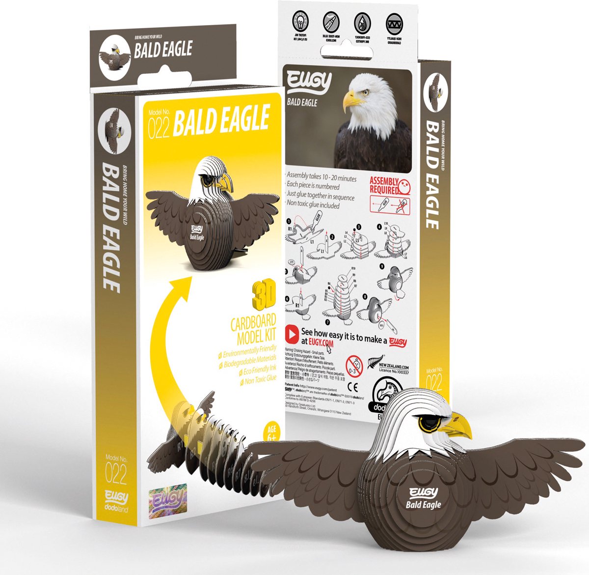 Eugy 3D-Puzzle – Adler – Vögel – nachhaltig – alle sammeln – 6 Jahre