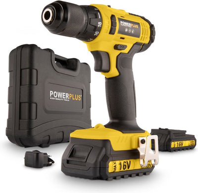 Powerplus Akku-Bohrschrauber powx00425 – 16 V Akku-Bohrschrauber für Holz und Metall – inkl. Akku, Ladegerät und Koffer