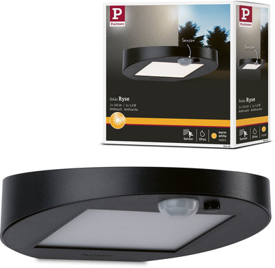 Paulmann Solar-LED-Wandleuchte für den Außenbereich, Ryse-Bewegungsmelder, IP44, 3000 K, 30 lm, Anthrazit