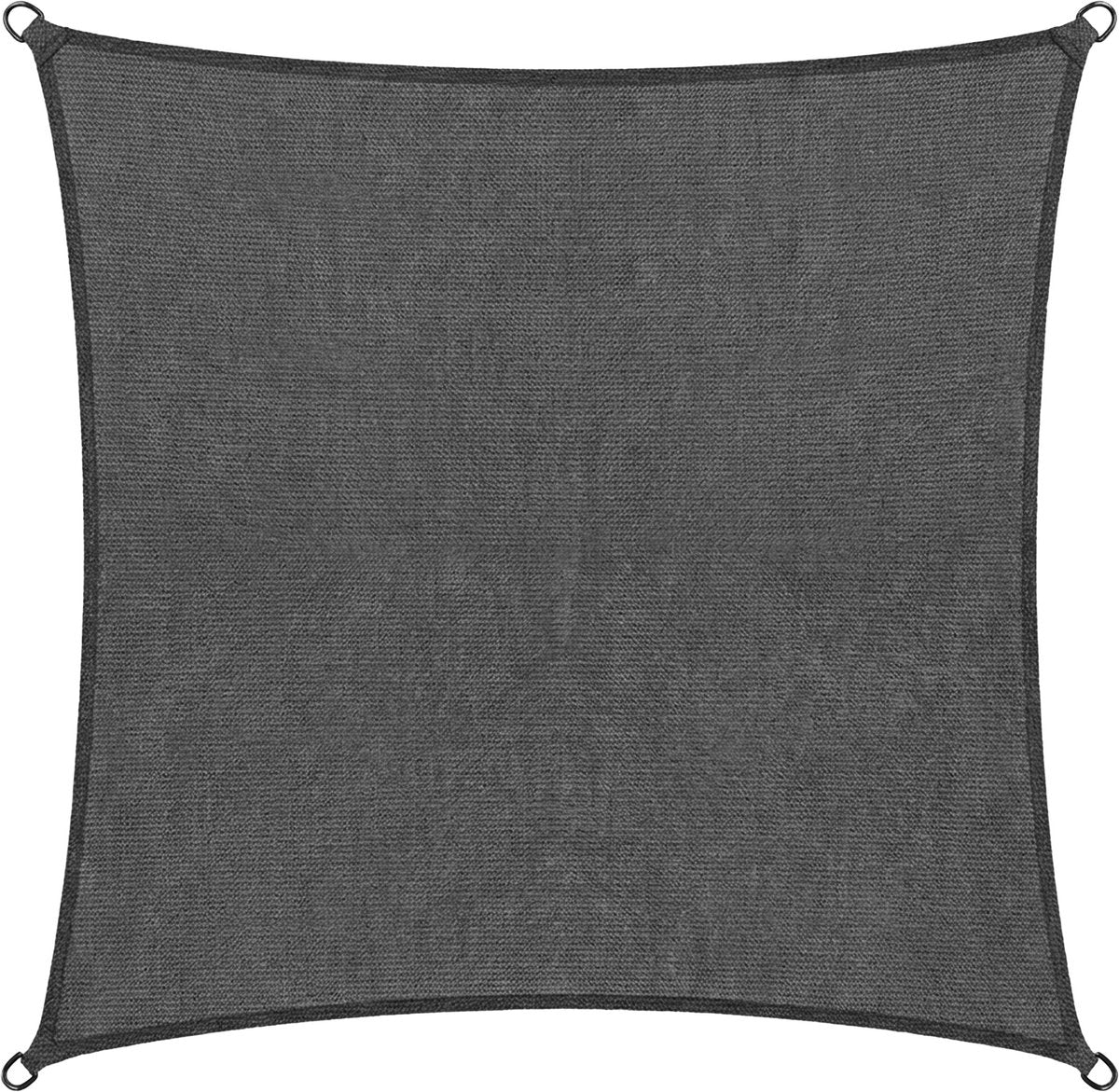 Abbey Camp Schattentuch – HDPE – 4 x 4 m – Grau – Sonnentuch – Edelstahlringe – Darwin-400