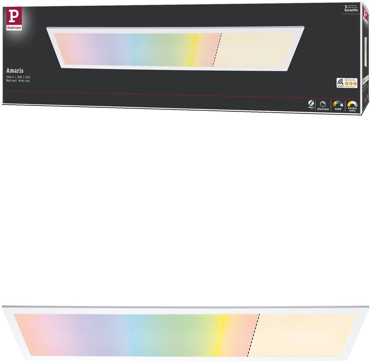 Paulmann LED Panel Smart Home Zigbee 3.0 Amaris eckig 1195x295 mm 35W 2500lm RGBW+ weiß dimmbar