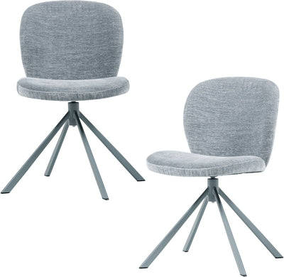 Woood Femke Esszimmerstühle – Chenille-Stoff – Blau – 2er-Set