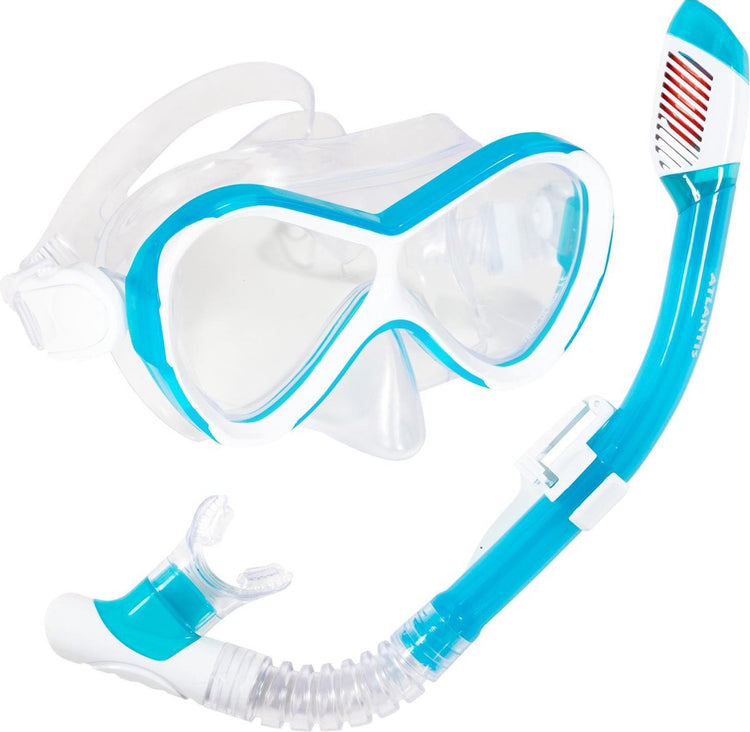 Atlantis Abaco Combo - Schnorchelset - Taucherbrille - Schnorchel - Kinder - Weiß Türkis