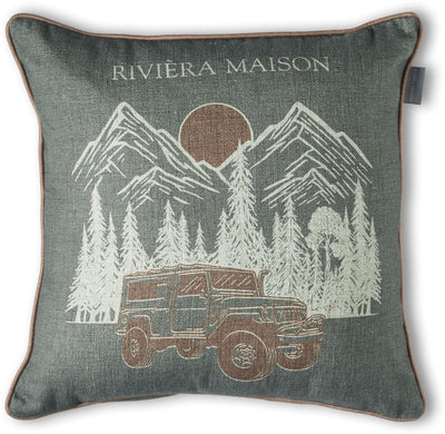 Riviera maison rivièra maison Road Trip Kissen Dekokissen – 45 x 45 cm – grün
