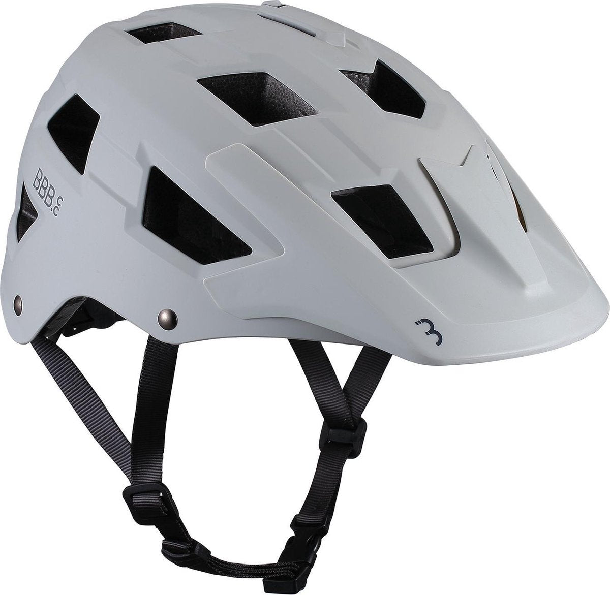 BBB Fahrrad-MTB-Helm Nanga – mit Halterung für Kamera oder Beleuchtung – waschbare Polsterung – Fahrradhelm Erwachsene: Männer Frauen – mattgrau weiß – L – BHE-54
