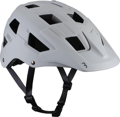 BBB Fahrrad-MTB-Helm Nanga – mit Halterung für Kamera oder Beleuchtung – waschbare Polsterung – Fahrradhelm Erwachsene: Männer Frauen – mattgrau weiß – L – BHE-54