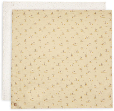 Jollein hydrophiles Tuch groß – 115 x 115 cm – Kangaroots – 2 Stück