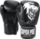 Super Pro Combat Gear Warrior Leder (Kick)Boxhandschuhe schwarz und weiß 8oz