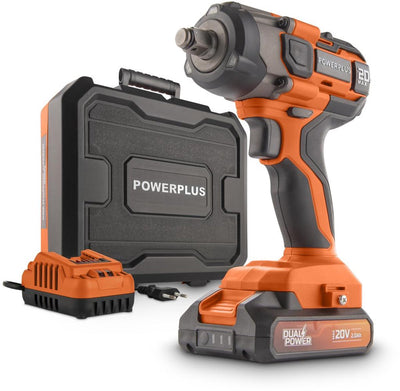 Powerplus Dual Power Akku-Schlagschrauber powdp20161 – 1 2 Akku-Schlagschrauber 20 V, 4350 U/min und 220 Nm, inkl. Akku und Ladegerät