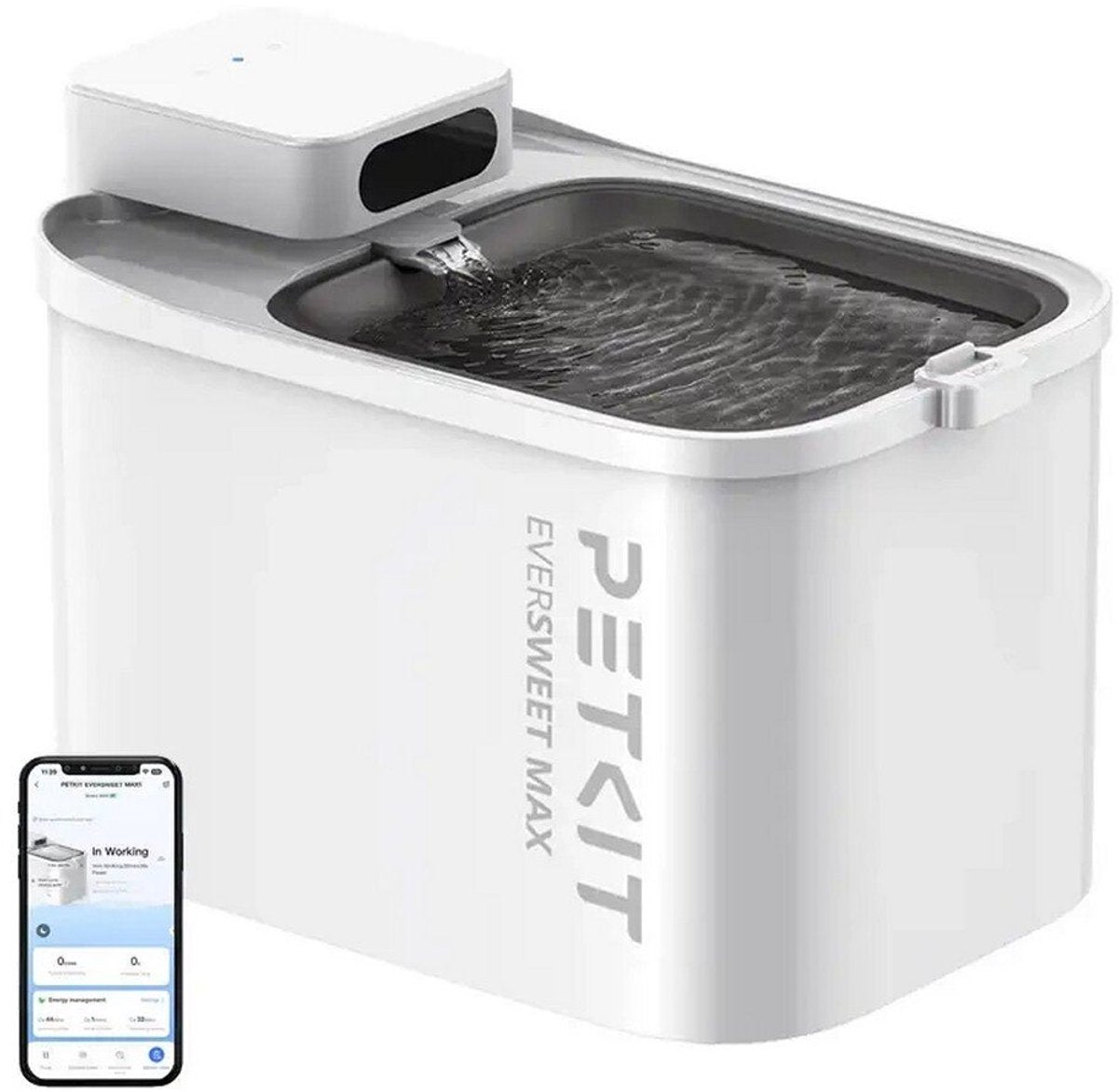 Petkit - eversweet max - Automatischer Trinkbrunnen für Katze und Hund - 3l Katzentrinkbrunnen - geräuschlos - mit Filter