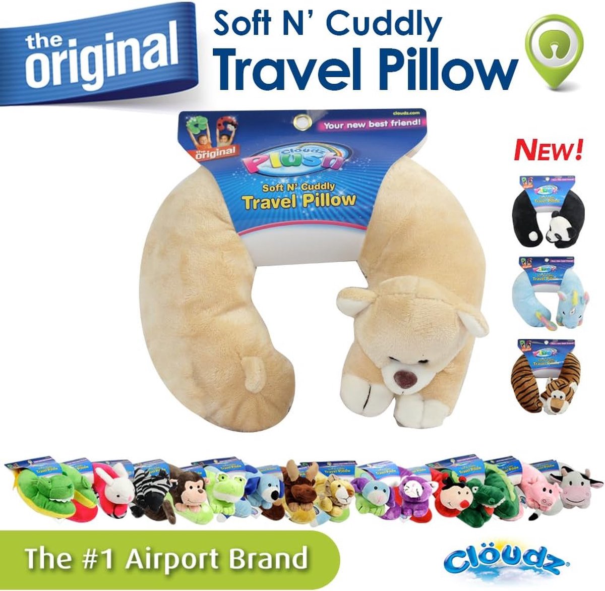 Clöudz Plüsch Cloudz Plüsch Kinder Nackenkissen Bär