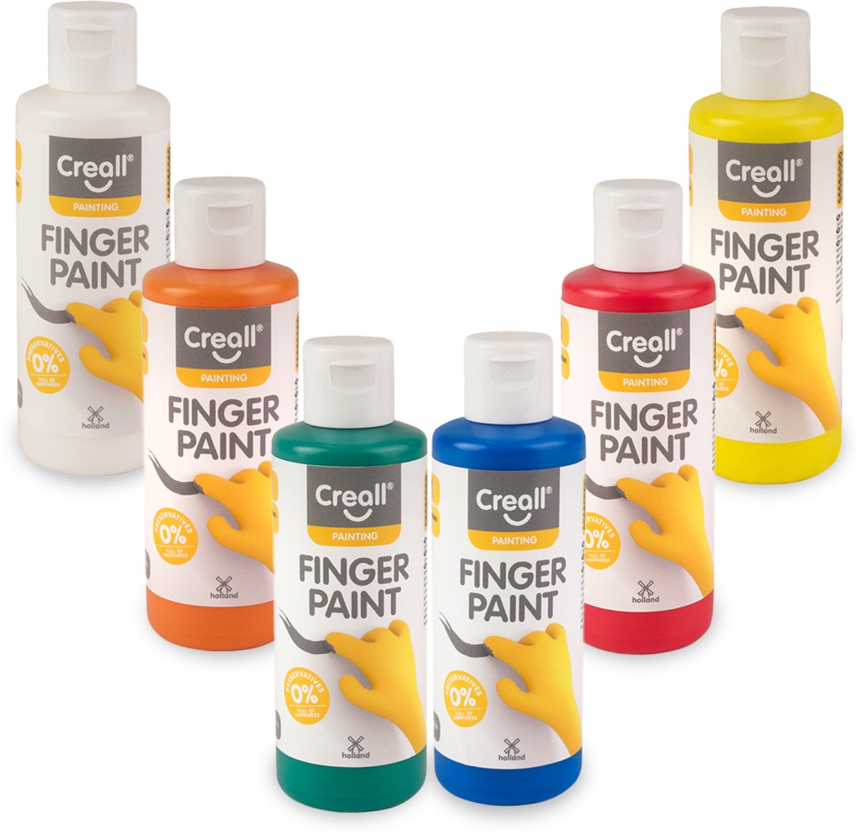 CREALL FINGER PAINSE SET SETTE -FREE, 6x250ml.
